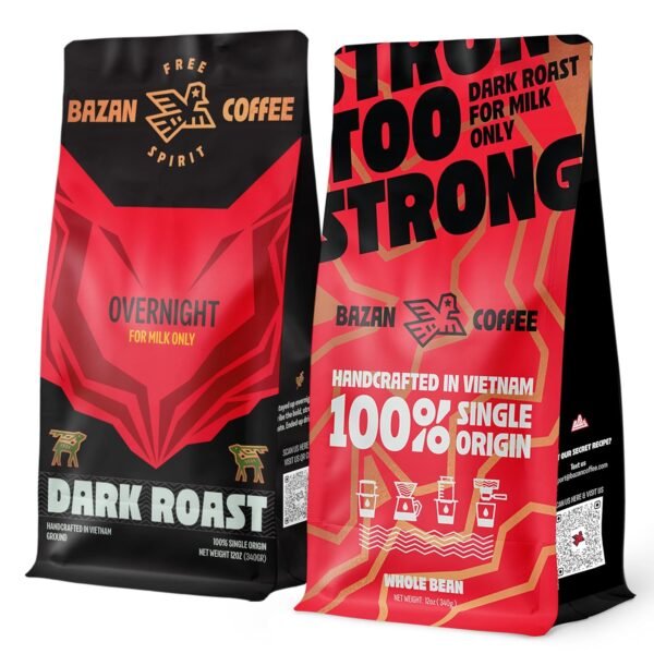 Robusta Coffee Combo – Ground & Whole Bean, Dark Roast, High Caffeine